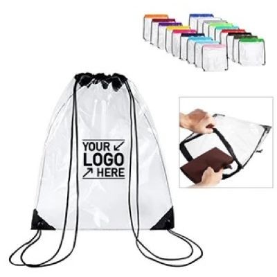 Picture of CLEAR TRANSPARENT DRAWSTRING BACKPACK RUCKSACK