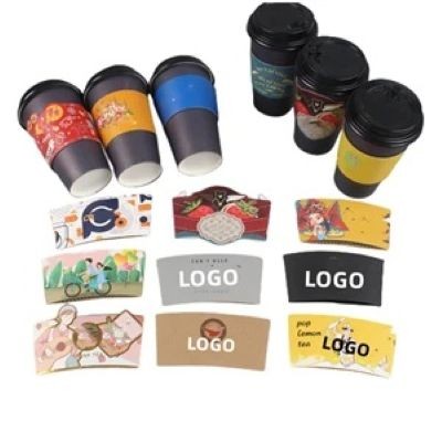 DISPOSABLE PAPER CUP SLEEVES FOR HOT CHOCOLATE COCOA OR COLD.