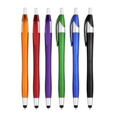 Picture of METALLIC COLORED STYLUS CLICK PEN