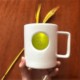 Picture of COFFEE CUP RETRO COPPER MEDAL CERAMIC POTTERY MUG — PRINTED LOGO