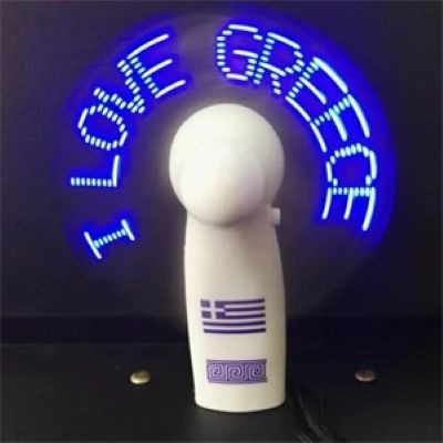 Picture of LED LUMINOUS TEXT ADVERTISING SMALL FAN CUSTOMIZED LOGO.