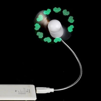 Picture of SMALL FAN with LED Luminous Characters Connected by Usb