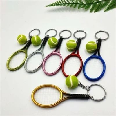 Picture of MINI TENNIS KEY HOLDER KEYRING SMALL GIFT SOUVENIR CUSTOM PRINTED LOGO
