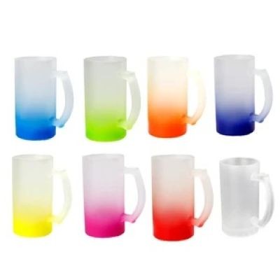 Picture of GRADIENT COLOR FROSTED GLASS COLORFUL 16OZ BEER MUG