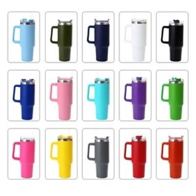Picture of COLORFUL 30 OZ STAINLESS STEEL METAL THERMOS MUG
