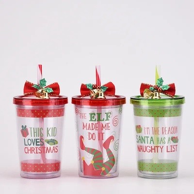Picture of CHRISTMAS DOUBLE LAYER PLASTIC WATER CUP