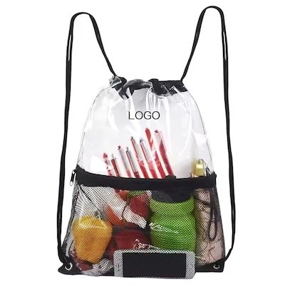 Picture of CLEAR TRANSPARENT DRAWSTRING BAGS