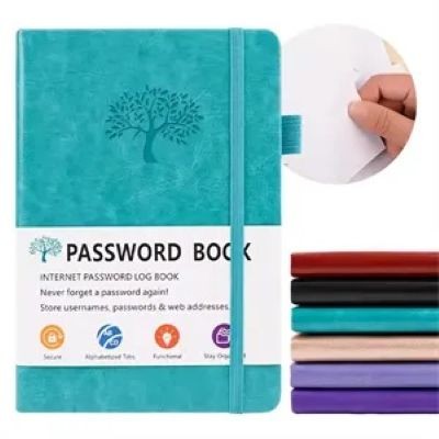 Picture of 5,2 X 7,8 INCH 136 PAGES PASSWORD BOOK with Alphabetical Tabs