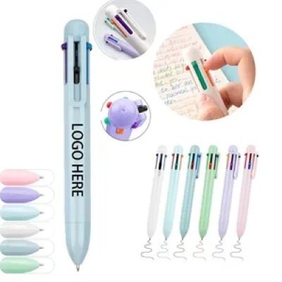 Picture of 6-IN-1MULTI-COLOR RETRACTABLE MACARON BALL PEN.