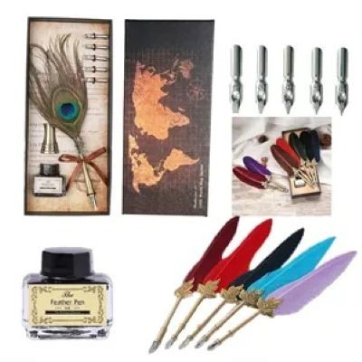 Picture of VINTAGE LUXURY FOUNTAIN PEN with Feather