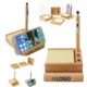 Picture of BAMBOO DESK TIDY ORGANIZER W & MOBILE PHONE HOLDER