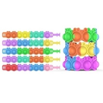Picture of EASTER BUNNY RABBIT SHAPE SILICON PUSH BUBBLES BRACELET TOY