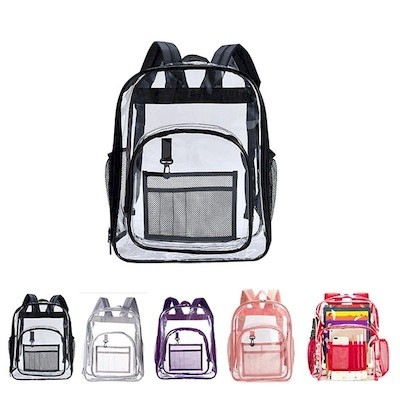 Picture of TRAVEL SECURITY CLEAR TRANSPARENT BACKPACK RUCKSACK