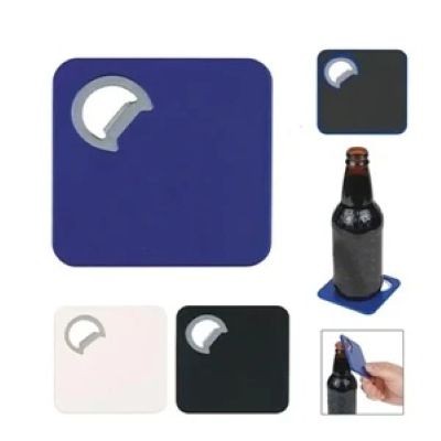 Picture of VALUEPLUS SQUARE COASTER AND BOTTLE OPENER (WHITE)