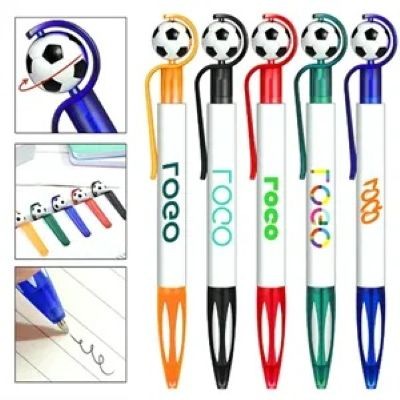 FOOTBALL SHAPE PLASTIC STRETCHABLE BALL PEN.