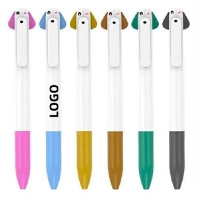 Picture of CUTE PUPPY TWO-COLOR BLACK AND RED PLASTIC STRETCHABLE BALL PEN