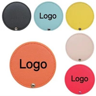 Picture of ROUND PORTABLE MAKEUP MIRROR with PU Leather Cover