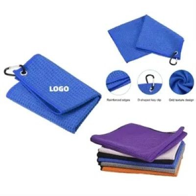 Picture of CONVENIENT MICROFIBRE WAFFLE PATTERN GOLF TOWEL.
