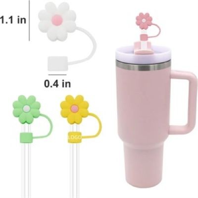 Picture of 10MM CUTE FLOWER SILICON STRAW COVER CAP