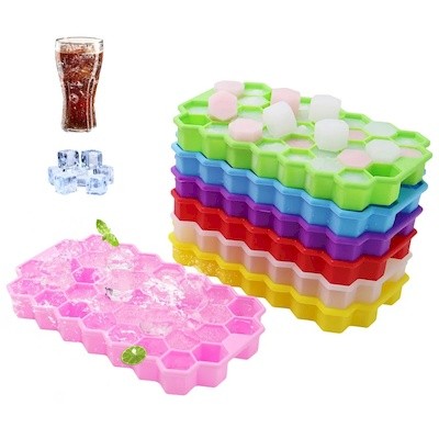 Picture of SILICONE HEXAGONAL HONEYCOMB ICE CUBE TRAYS with Lid