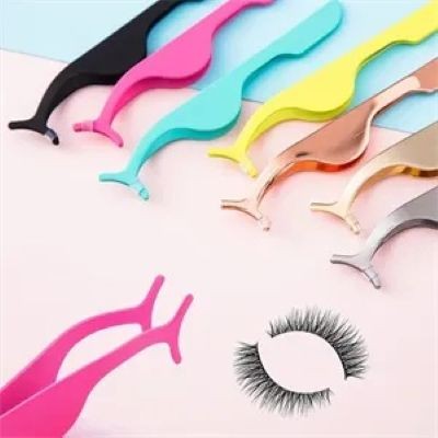 Picture of STAINLESS STEEL METAL FALSE EYELASH TWEEZERS