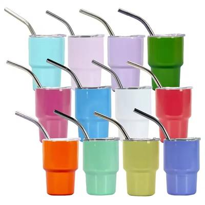 Picture of 3 OZ MINI TUMBLER SHOT GLASS with Straw Lid