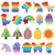 Picture of RAINBOW COLOR POP FIDGET SENSORY TOY SILICON PUSH BUBBLE