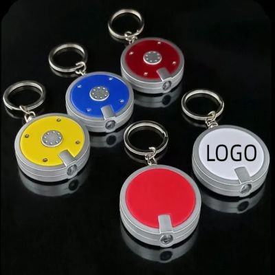 Picture of DELUXE COASTER SHAPE ROUND MINI TORCH KEYRING CHAIN