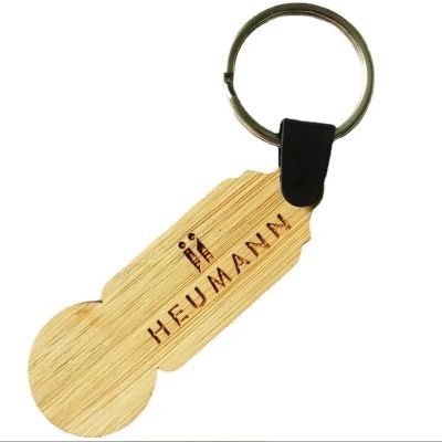Picture of WOOD TOKEN KEYRING CHAIN