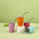 Picture of 2 OZ MINI TUMBLER SHOT GLASS with STAINLESS STEEL METAL STRAW