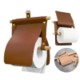 WOOD AND LEATHER TOILET PAPER HOLDER image 2