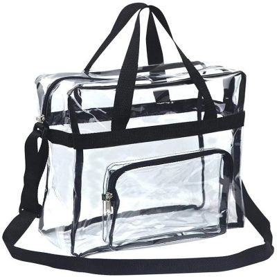 Picture of CLEAR TRANSPARENT STADIUM ZIPPER TOTE BAG