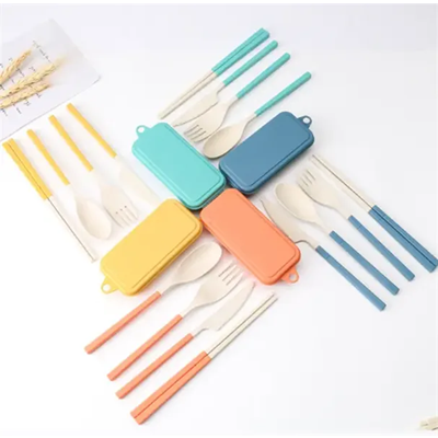 Picture of FOLDING WHEAT STRAW CUTLERY SET