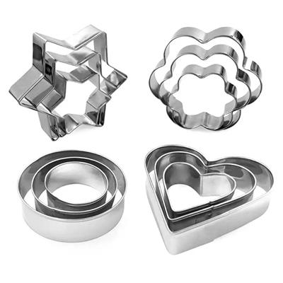 Picture of BAKING COOKIE CUTTERS SET FLOWER ROUND HEART STAR SHAPE
