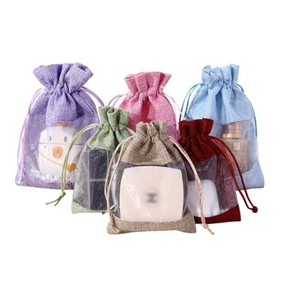 Picture of LINEN BURLAP ORGANZA BAG