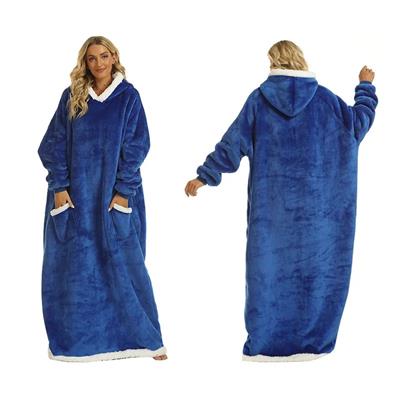Picture of WINTER LONG WEARABLE FLEECE HOODED HOODY PICNIC BLANKET with Pocket
