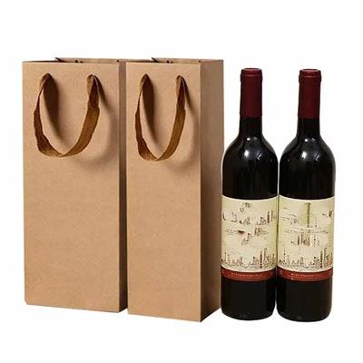 Picture of KRAFT PAPER WINE BOTTLE GIFT BAGS