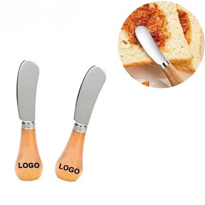 Picture of WOOD HANDLE CHEESE KNIFE, FORK & SPATULA SET