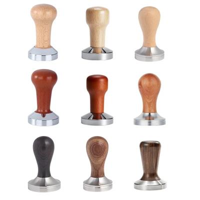 Picture of WALNUT WOOD ESPRESSO COFFEE TAMPER & DISTRIBUTOR, SOLID WOOD