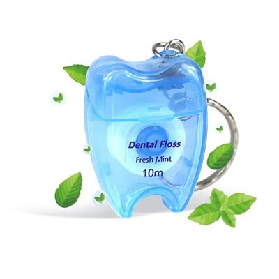 Picture of TOOTH SHAPE KEYRING CHAIN FLOSS PICK FOR BAG AND KEYS