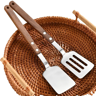 Picture of STAINLESS STEEL WOK SPATULA WALNUT HANDLE