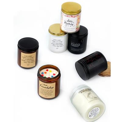 Picture of ESSENTIAL OIL AROMATHERAPY CANDLE in Amber Glass Jar