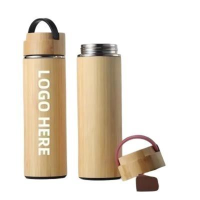 Picture of 15 OZ & 16OZ VACUUM-SEALED BAMBOO WATER BOTTLE W & HANDLE