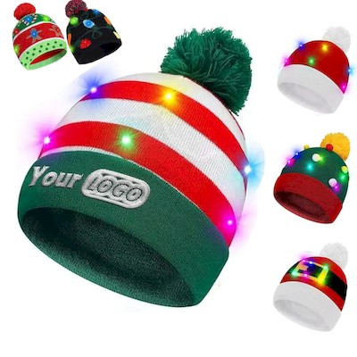 Picture of LED LIGHT-UP CHRISTMAS KNIT BEANIE