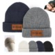 Picture of CUFFED KNIT BEANIE with Faux Leather Patch
