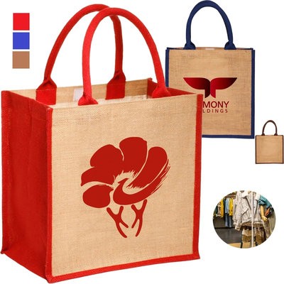 Picture of LAMINATED JUTE BAGS & COLOURED SIDES AND HANDLES W & GUSSET