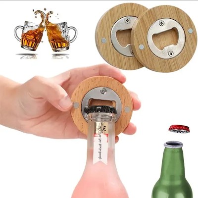 Picture of WOOD BOTTLE OPENER with Fridge Magnet