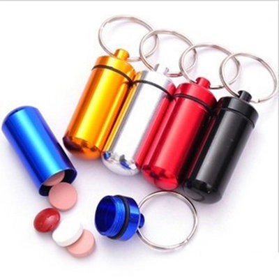 Picture of FASHION NEW DESIGN METAL PILL BOX with Keyring Chain; Medicine Che