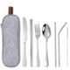 Picture of PORTABLE STAINLESS STEEL METAL TABLE WARE SET 8 PIECES