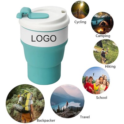Picture of COLLAPSIBLE CUP SILICON FOLDING MUG SPORTS BOTTLE with Lids.